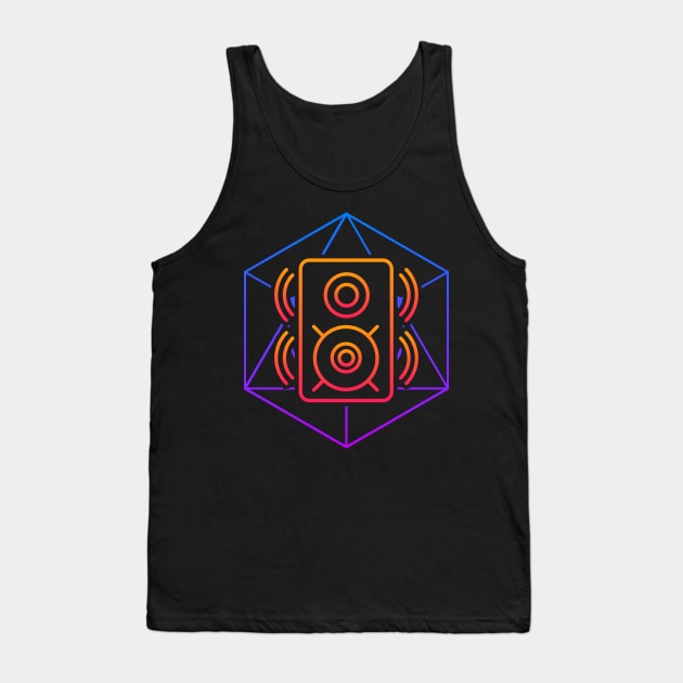 Trippy Psychedelic Rave | Speaker Sacred Geometry Tank Top by MeatMan